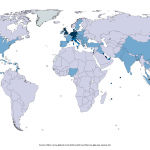 Countries by GDP per square kilometer mapped