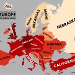 Population density of U.S. with Europe equivalents