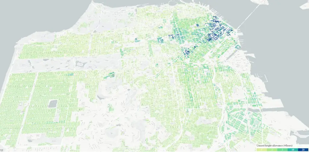 Unused building height allowance in San Francisco