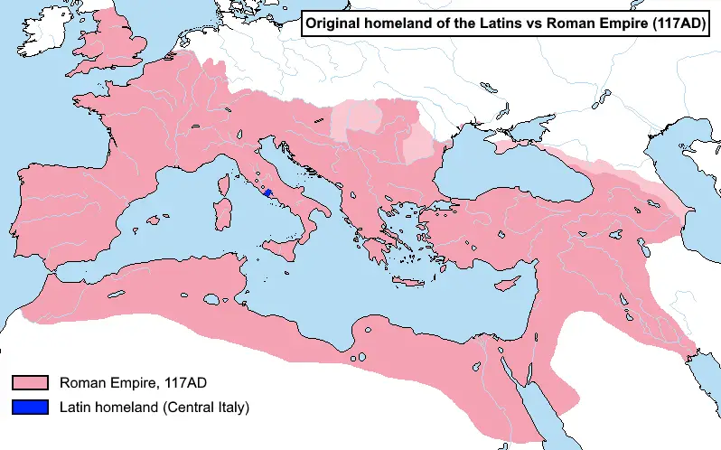 Origianal Homeland of the Latins vs Roman Empire - Vivid Maps