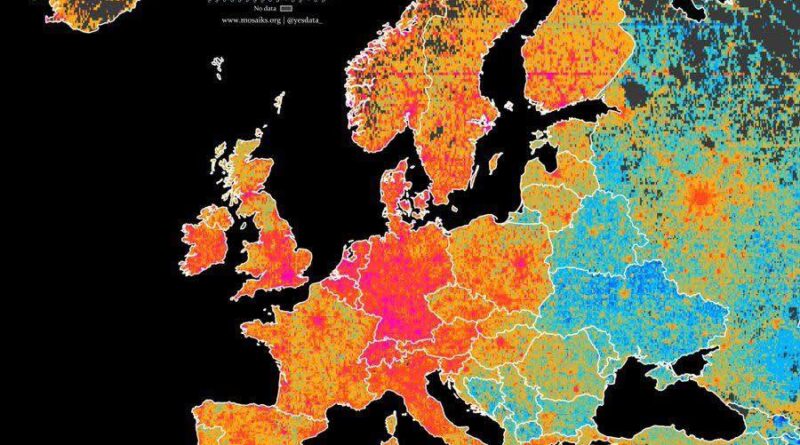 Human Development Index in Europe mapped