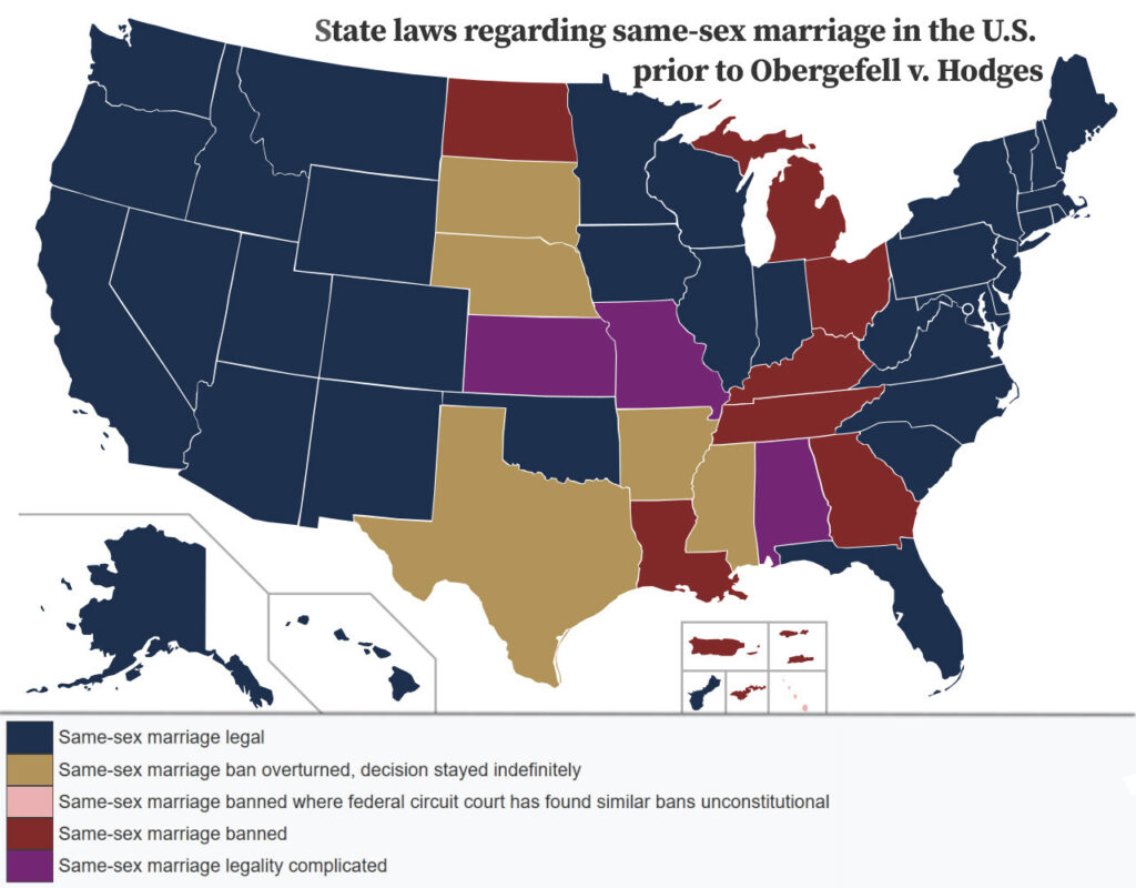 Same sex marriage in the United States mapped