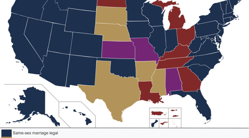 Same sex marriage in the United States mapped