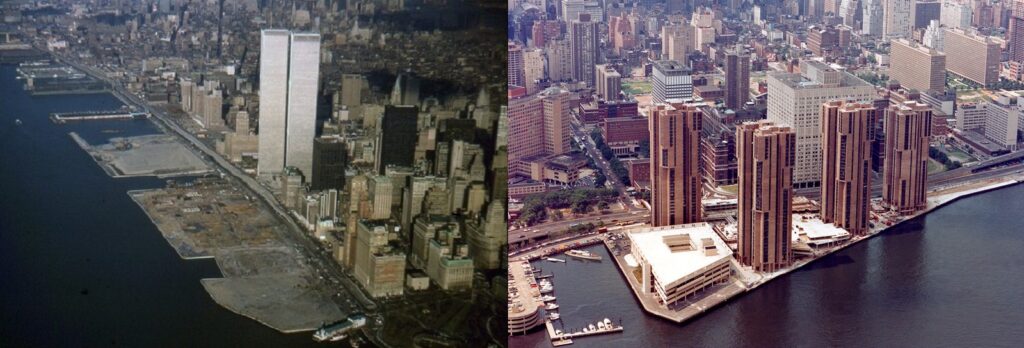 Battery Park City Landfill (1970) and Waterside Plaza Housing Development
