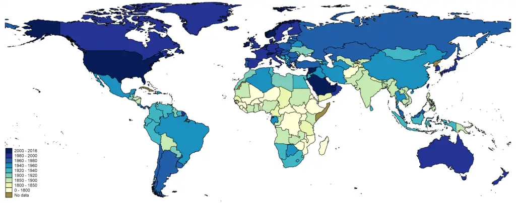 How long ago was the U.S. as rich as other countries around the world ...