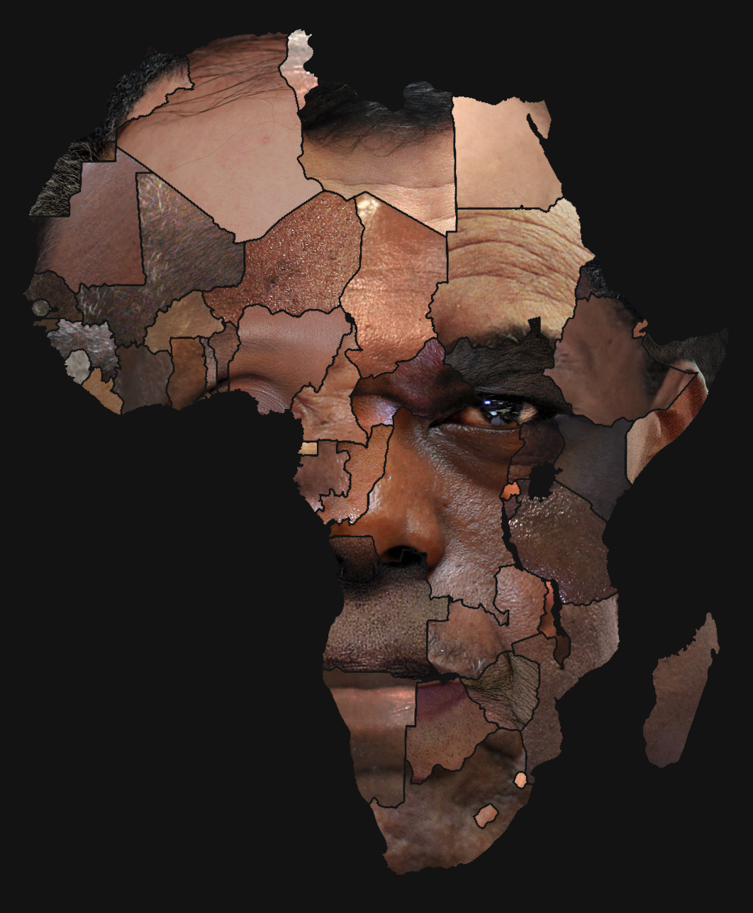 A face made from African Heads of State
