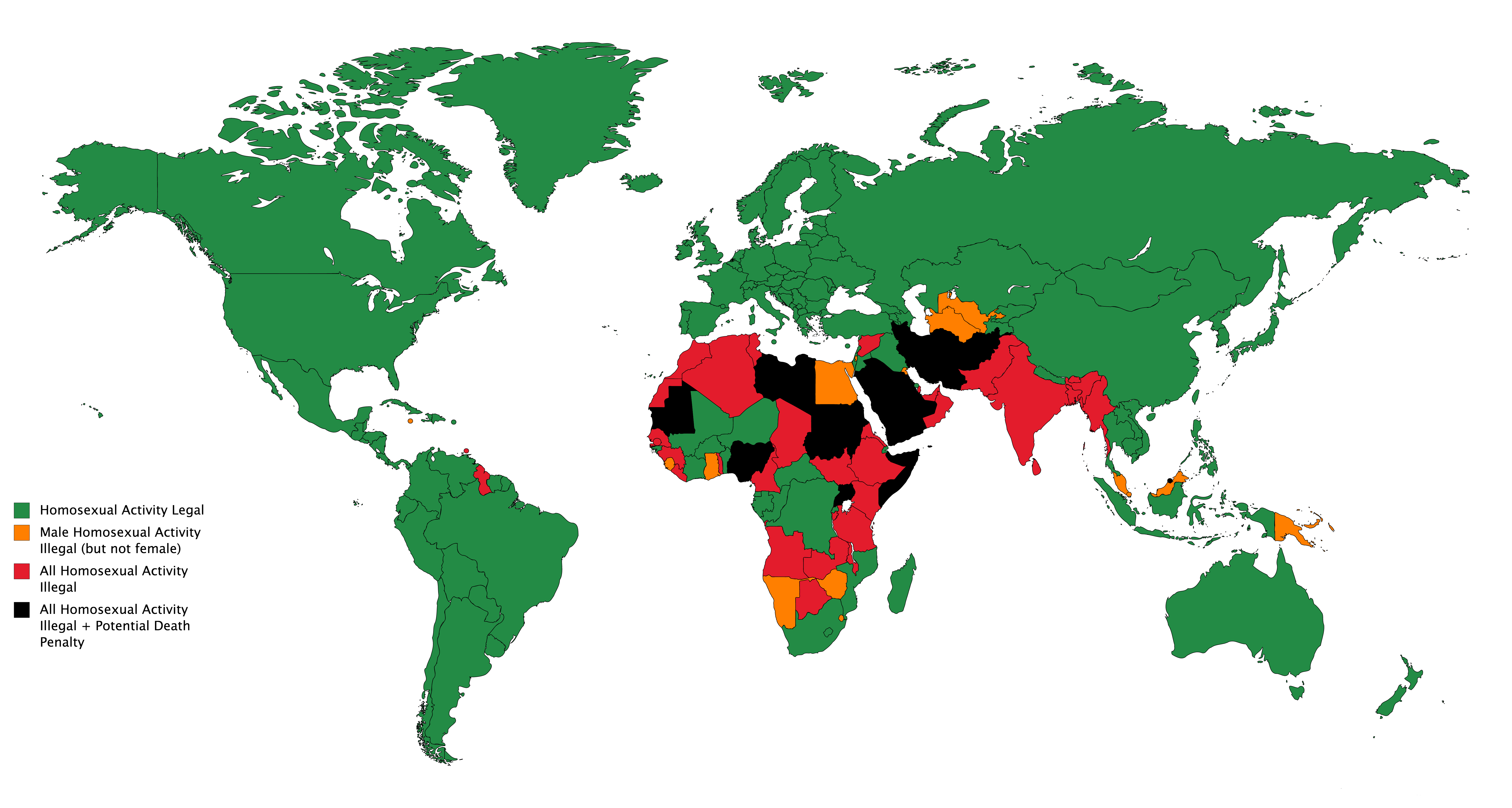 Map Of Worldwide Legal Status Regarding Homosexual Sex Vivid Maps 