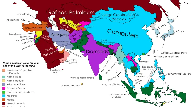 Economic Map Of Asia Economic Maps - Vivid Maps