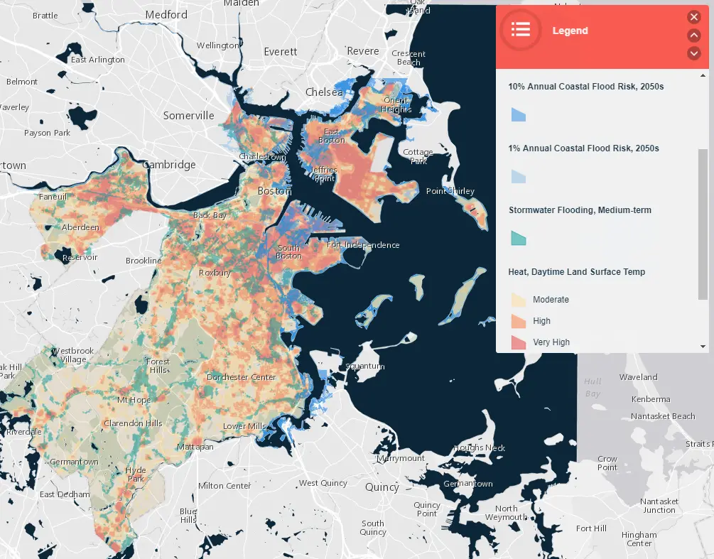 Climate Ready Boston Map Explorer - Vivid Maps