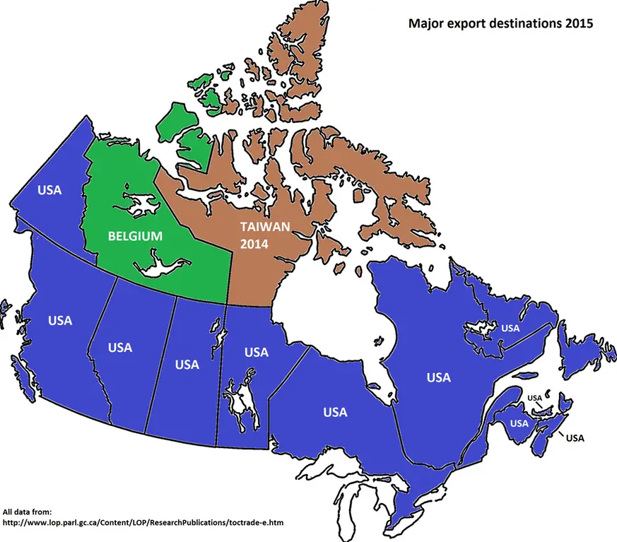 Each province (territory) Biggest Import Trading Partner - Vivid Maps