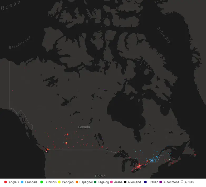 The Dot Map of Canadian Languages