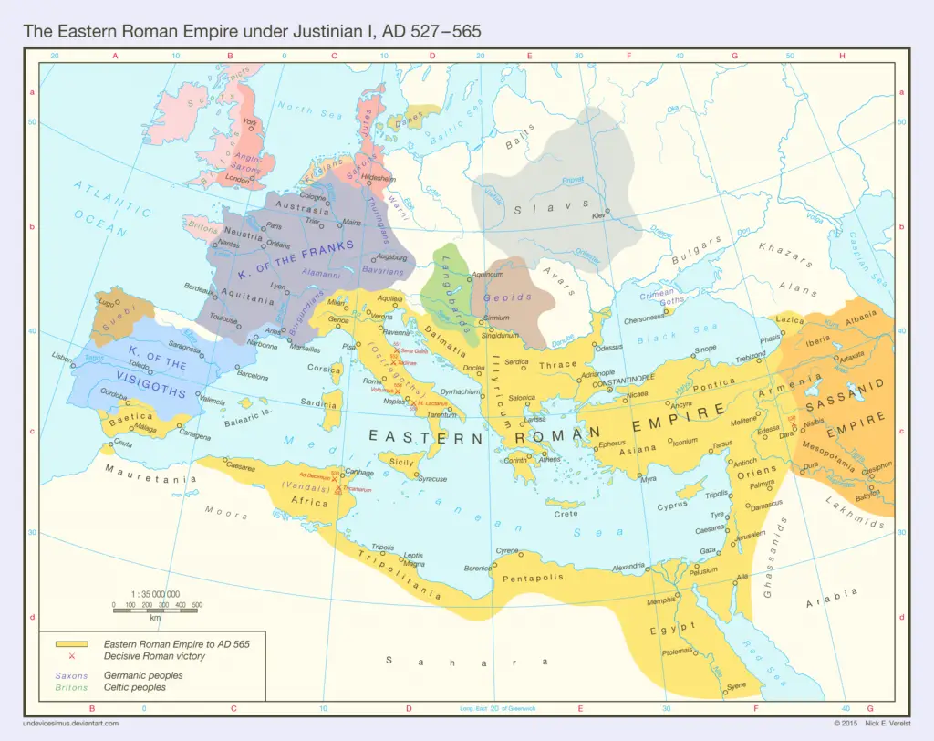 The Eastern Roman Empire AD 527 565 Vivid Maps   ERE 1024x812 