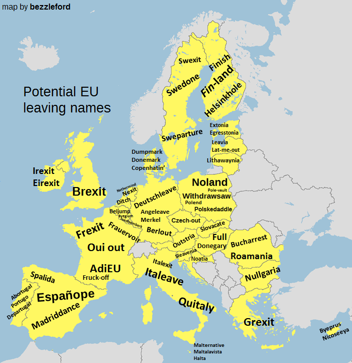 Potential EU leaving names Vivid Maps