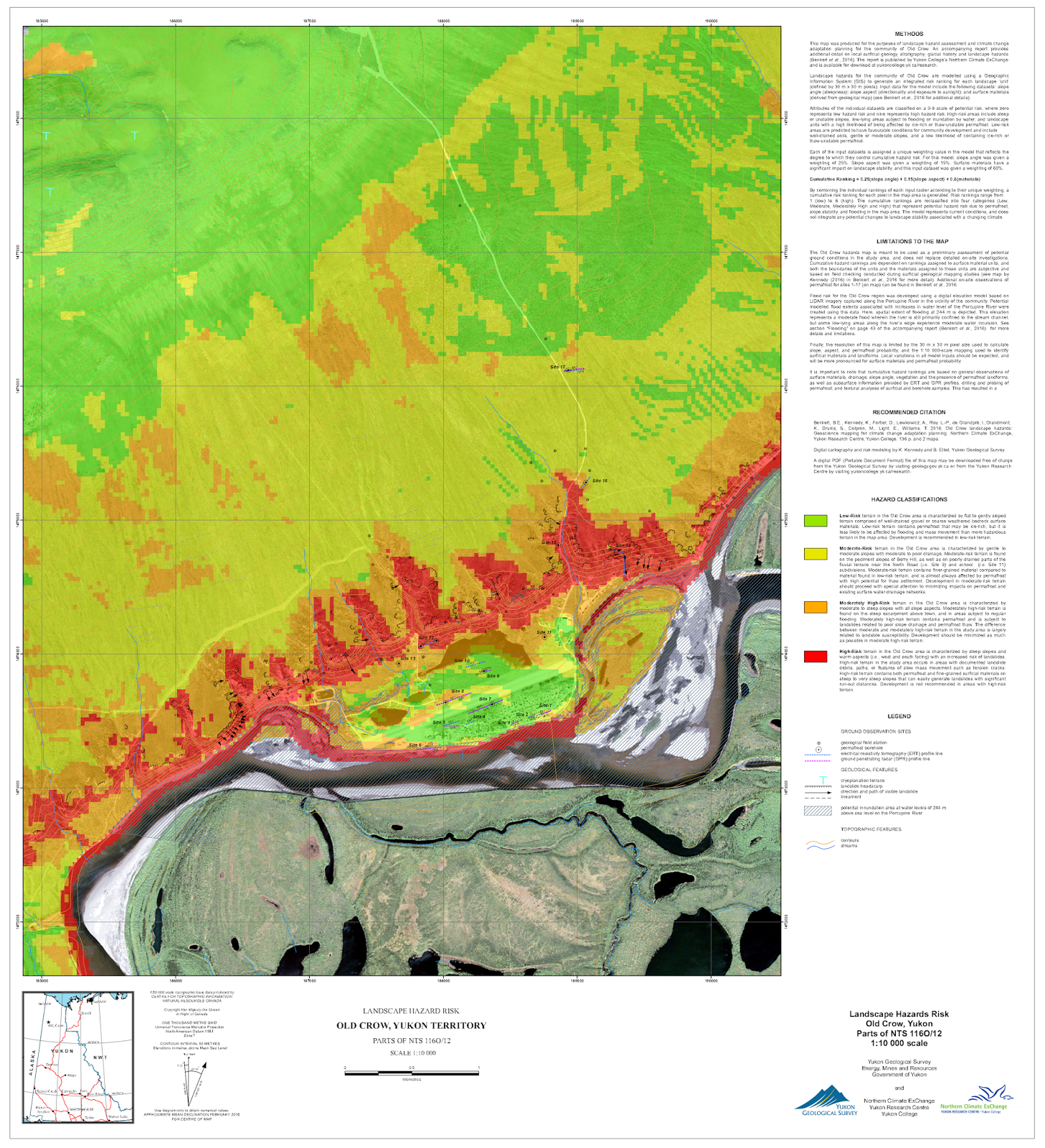 Old crow landscape hazard risk map of Yukon Communities