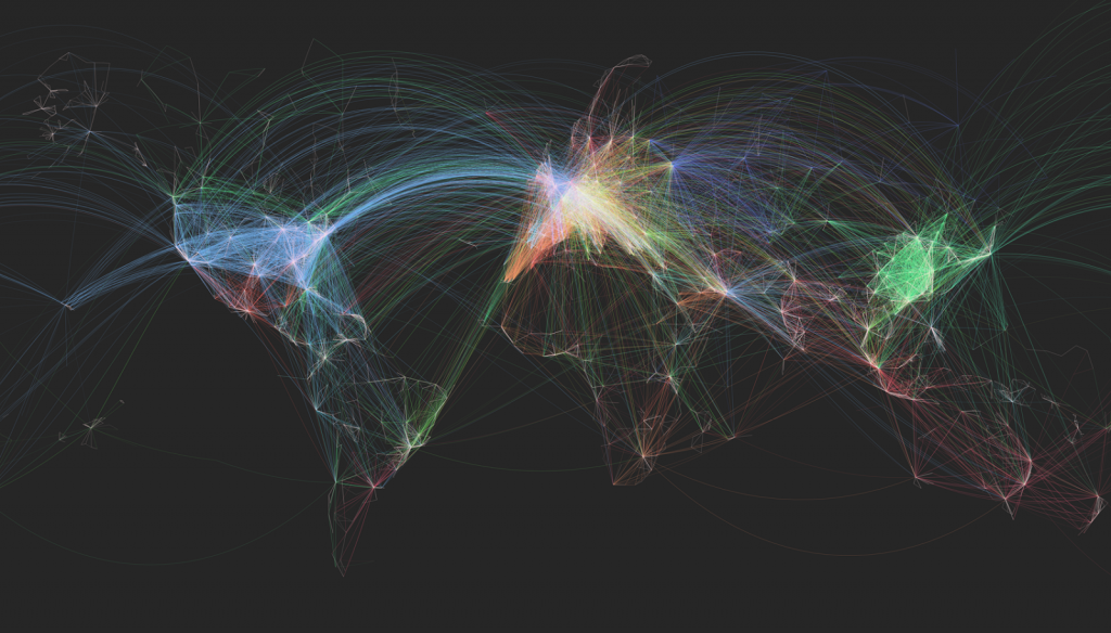 Flight routes of the world Vivid Maps