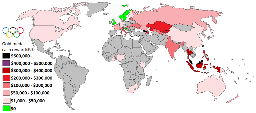 The total Olympic medal count per country (1896 - 2016) - Vivid Maps