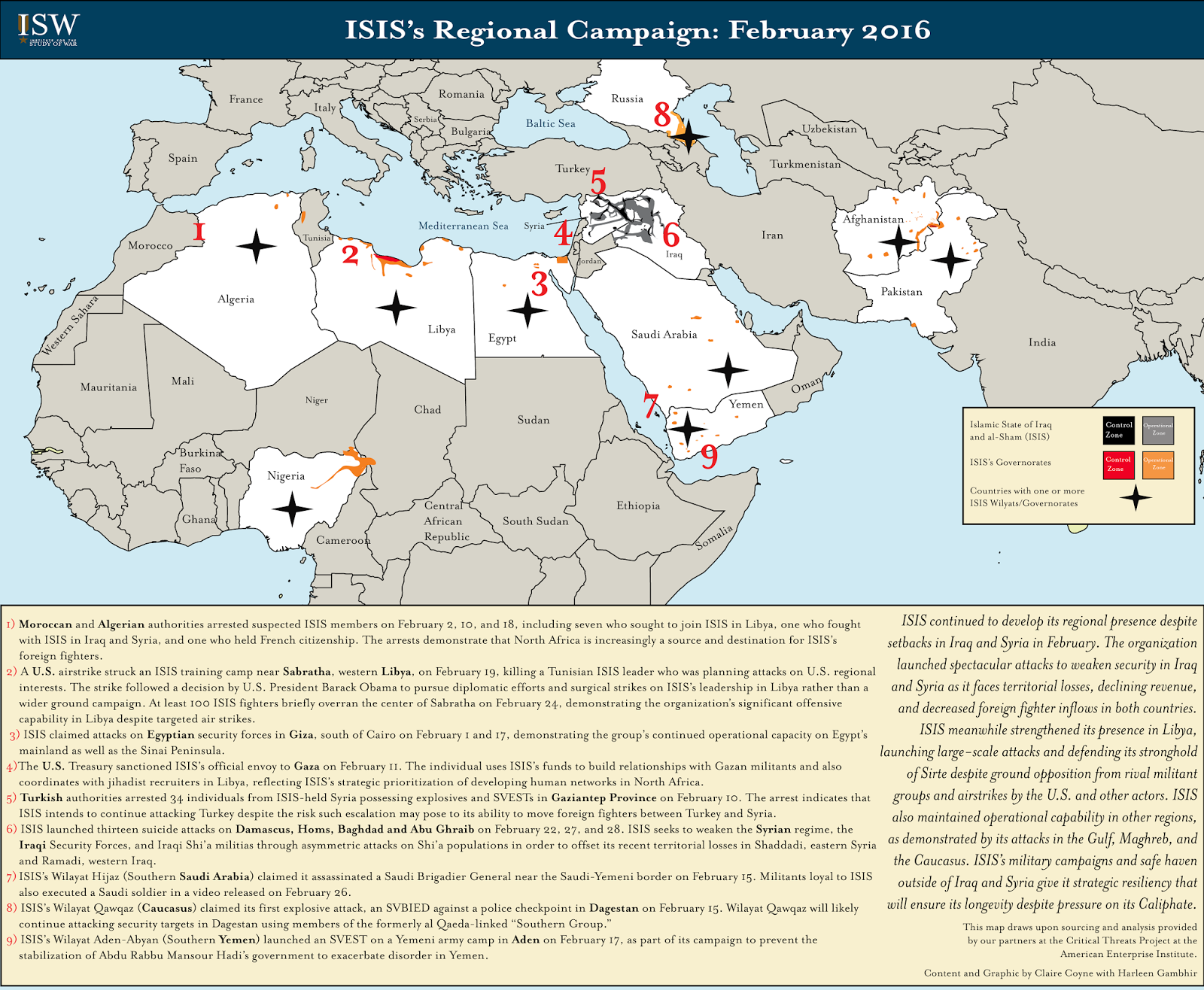 ISIS's Regional Campaign (February 2016) - Vivid Maps