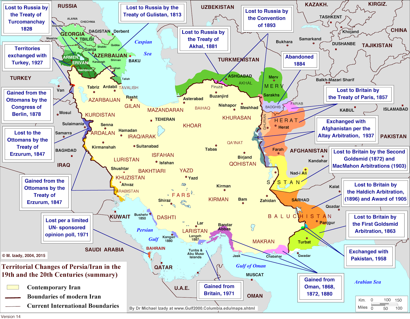 Iran territorial changes