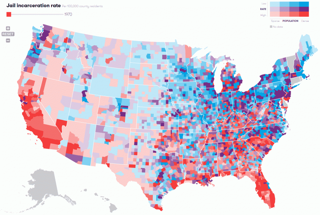 Jail incarceration rate per 100,000 U.S. county residents 