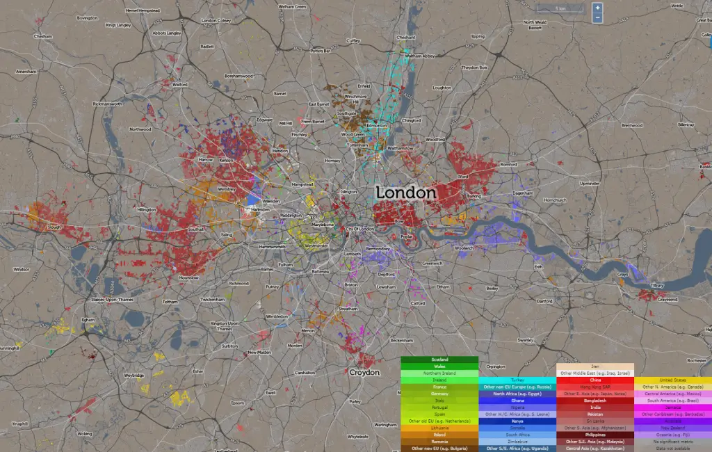 Mapping Where Immigrants Settle In London - Vivid Maps