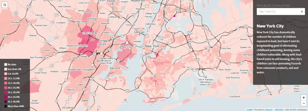 Lead pollution in New York City