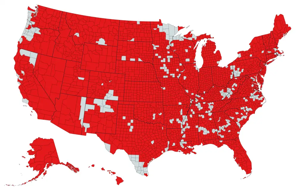 Each U S County That Ronald Reagan Won More Than 50 Of The Vote In   Ronald Reagan Vote 1024x634 