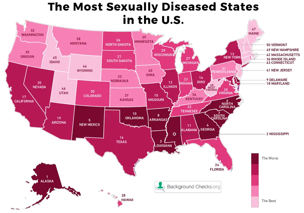 The most sexually diseased states in the U.S.