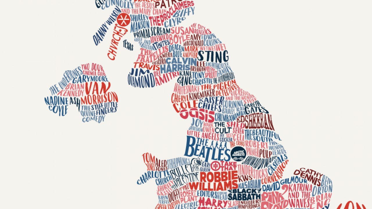 British music mapped - Vivid Maps