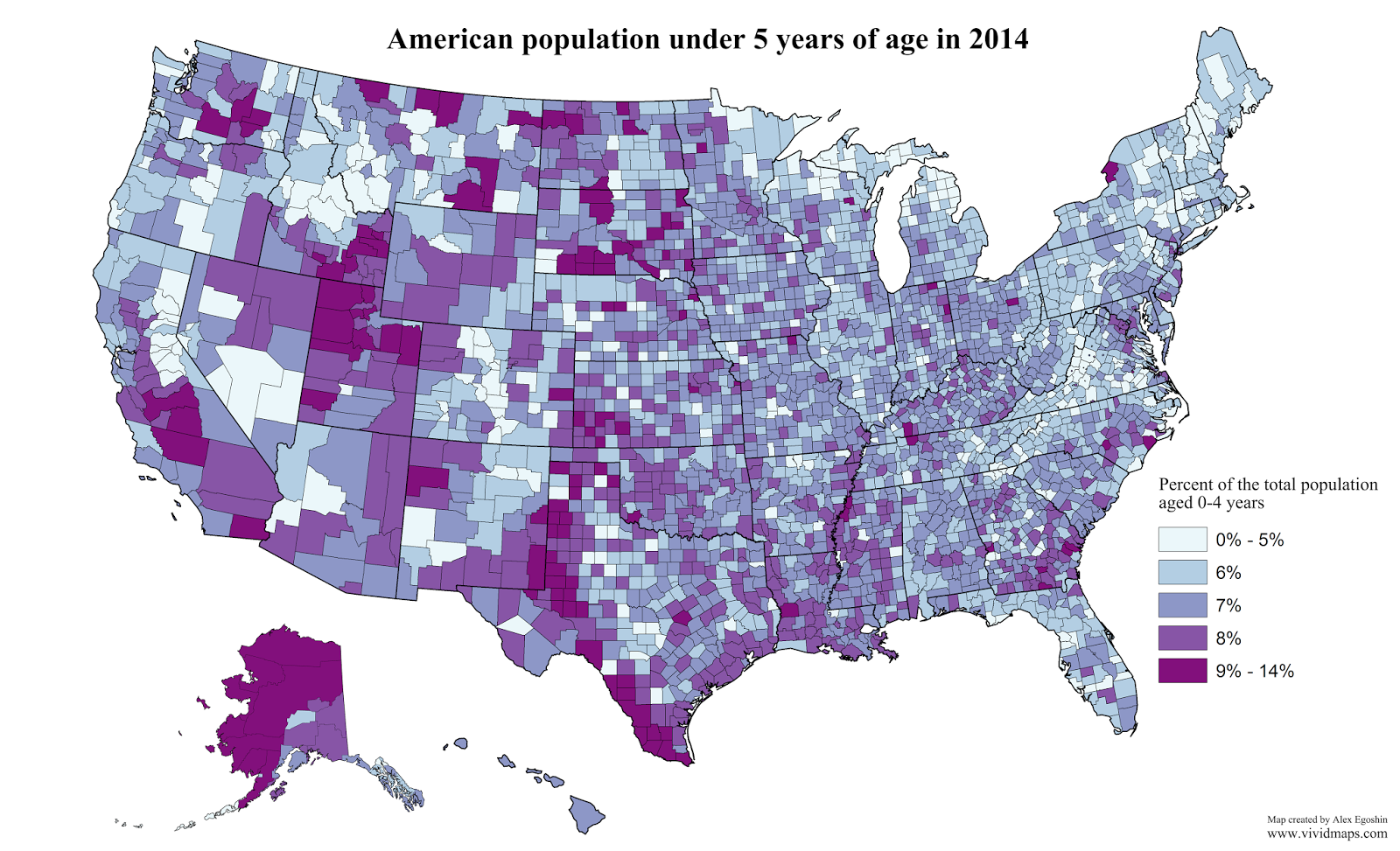 American population under 5 years of age in 2014