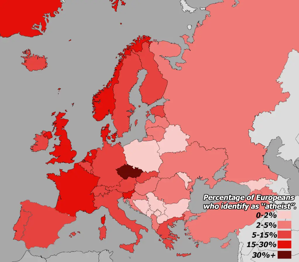 Percentage Of Europeans Who Identify As Atheist Vivid Maps   Atheists 1024x896 