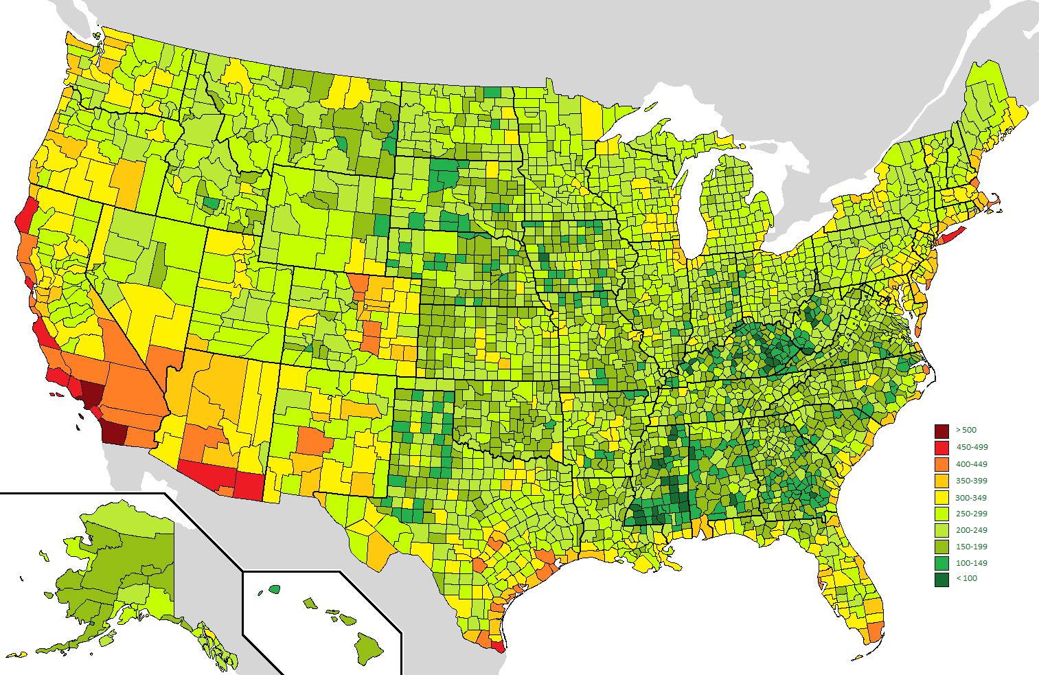 Number Of Bird Species By U.s. County - Vivid Maps