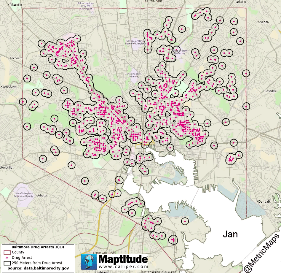 Baltimore drug arrests (2014)