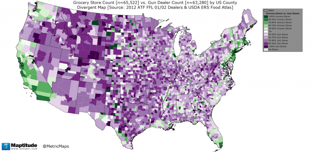 Online gun sales in major US cities - Vivid Maps