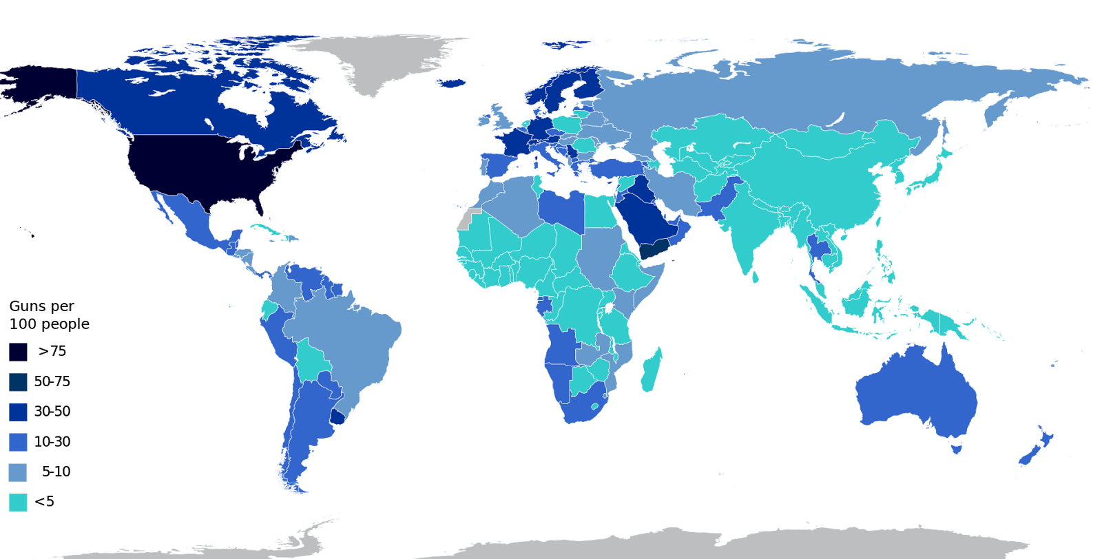 Civilian guns per capita