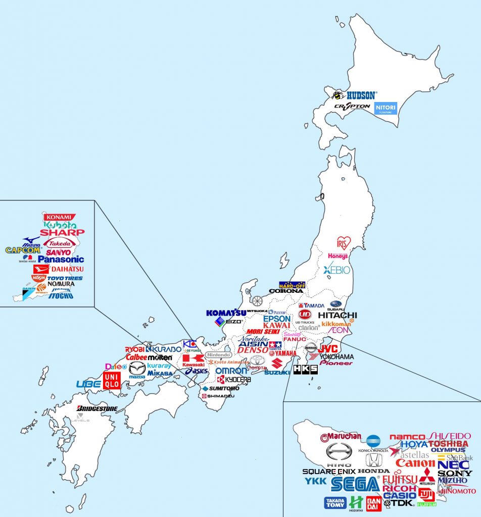 Map of most Valuable Japanese Brands Vivid Maps