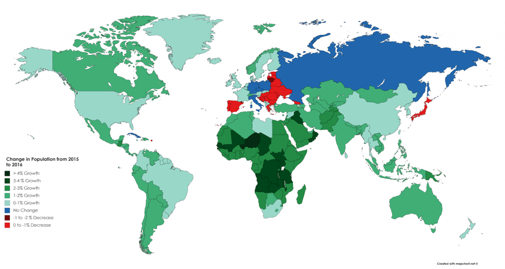 Change In Population 2015 2016 Vivid Maps Change In Population 2015 2016 Vivid Maps