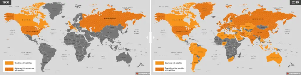 1966 vs 2016: Who`s launchint satellites?