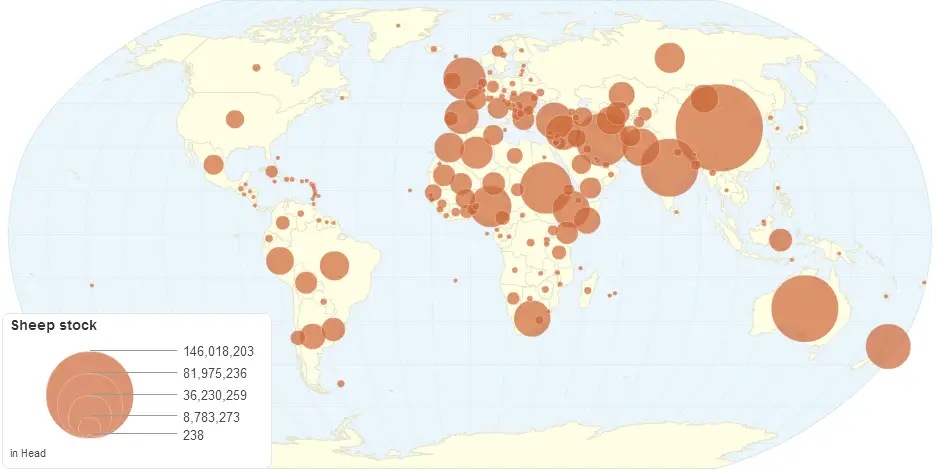 Sheep Livestock Data by Country - Vivid Maps