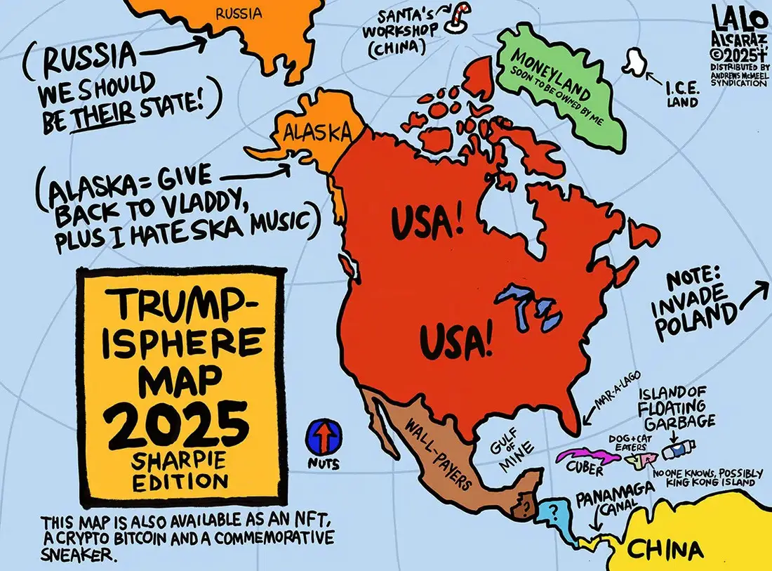 World map according to Trump