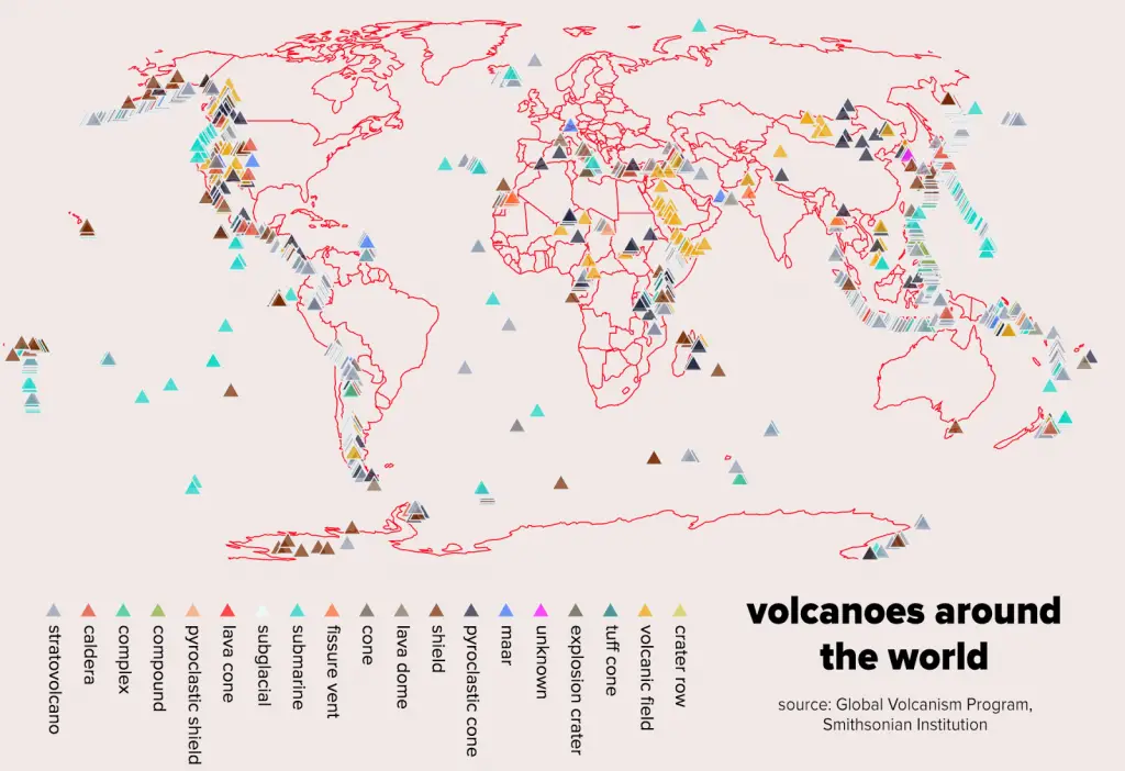 A World Map Of Volcanoes - United States Map