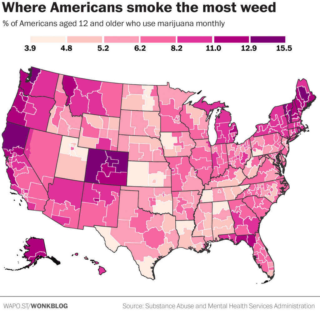 Where Americans smoke the most weed? - Vivid Maps