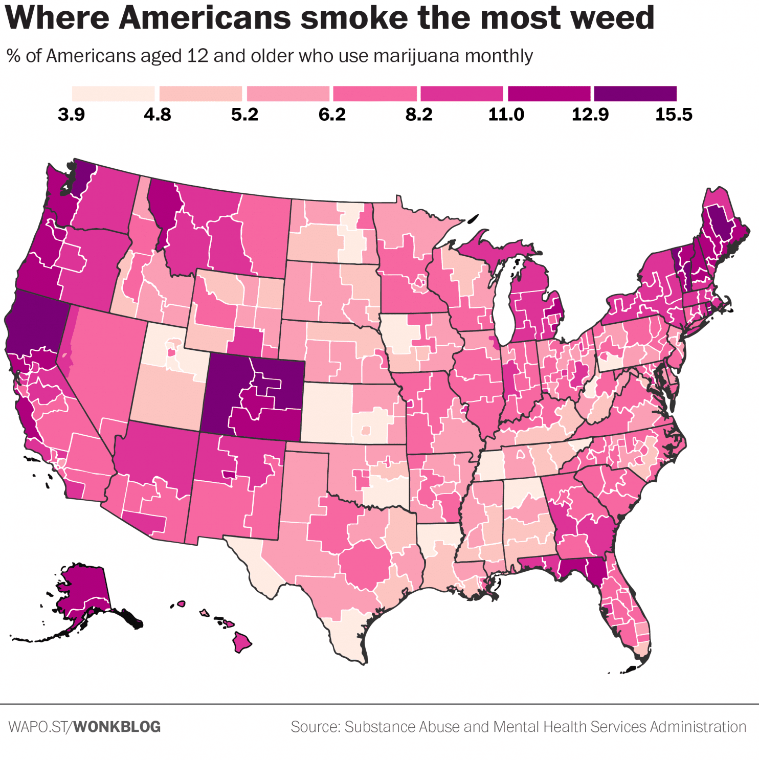 Where Americans smoke the most weed?