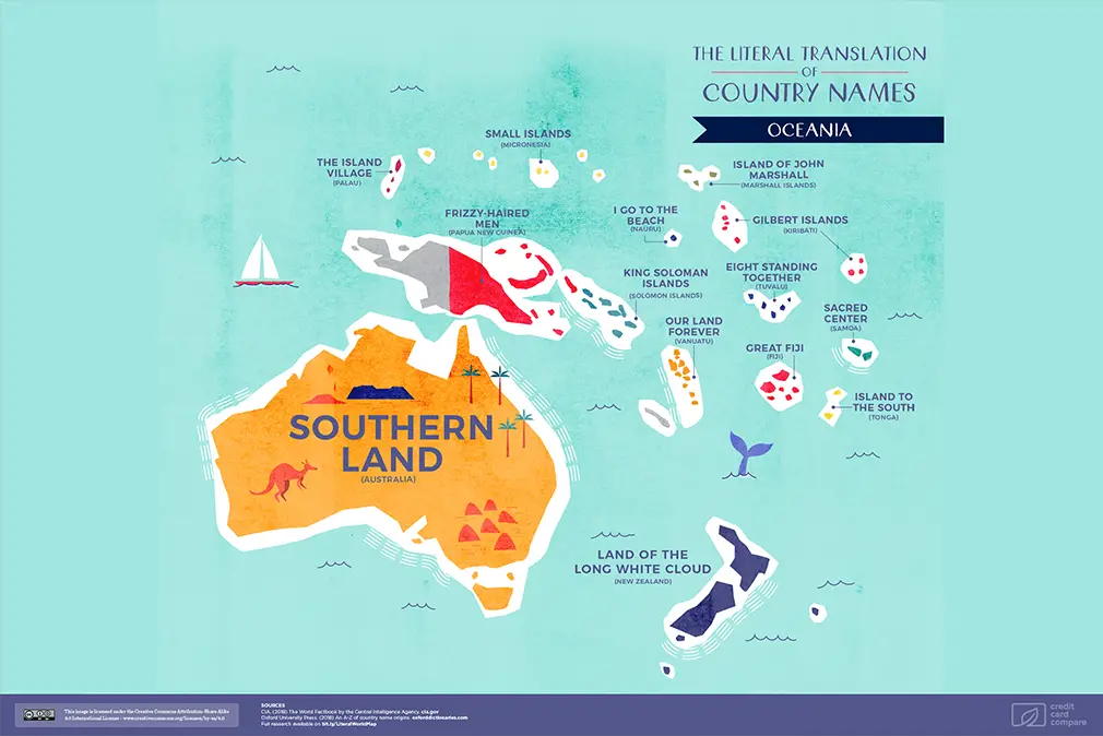 The Literal Translation of Country Names (Oceania)