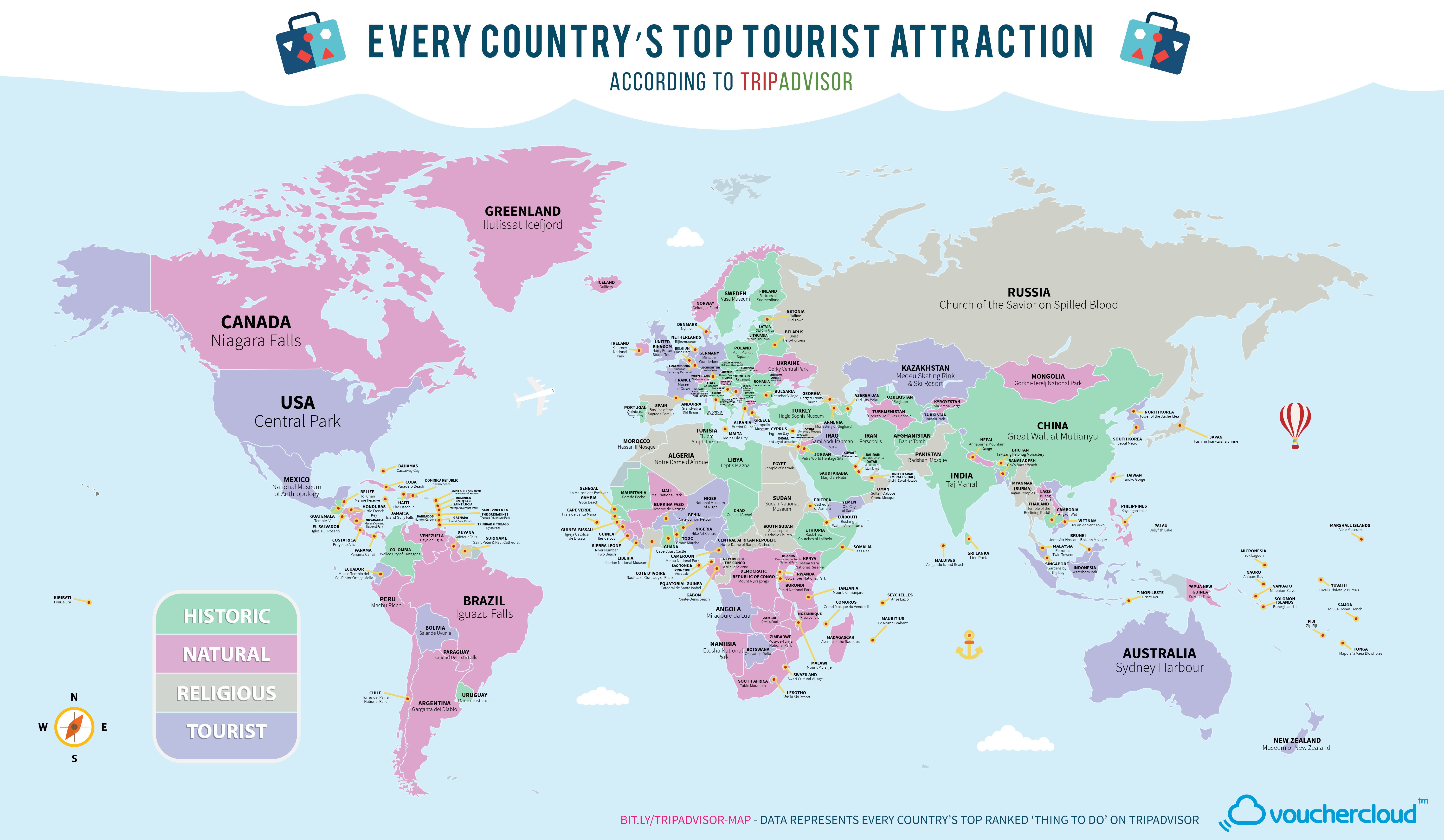 Every Country s Top Tourist Attraction Vivid Maps