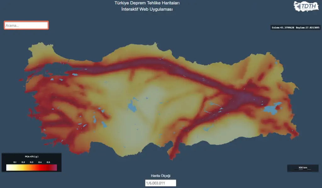 The seismic risk map for Turkey - Vivid Maps