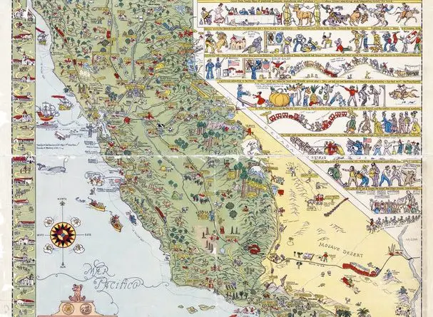 Illustrated Tourist Map of California, 1927