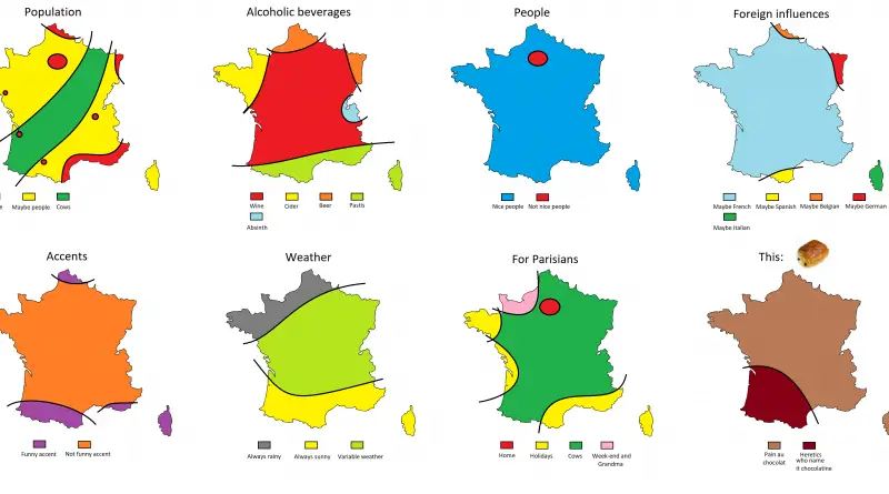 Eight ways to divide France