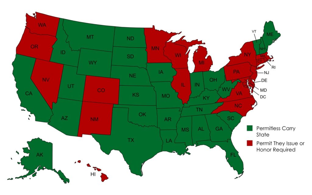 Mapped: Permitles carry U.S. states