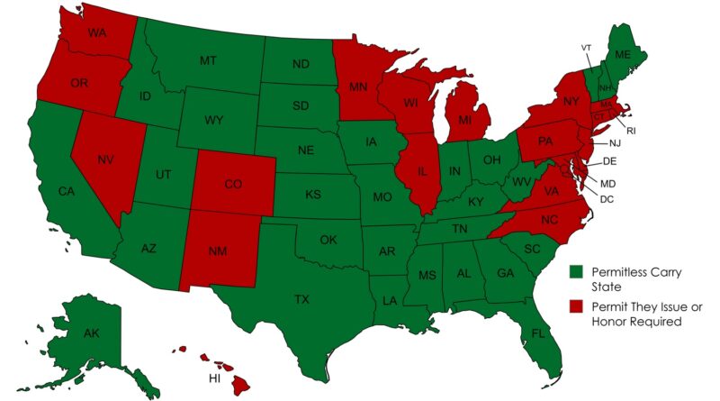 Mapped: Permitles carry U.S. states