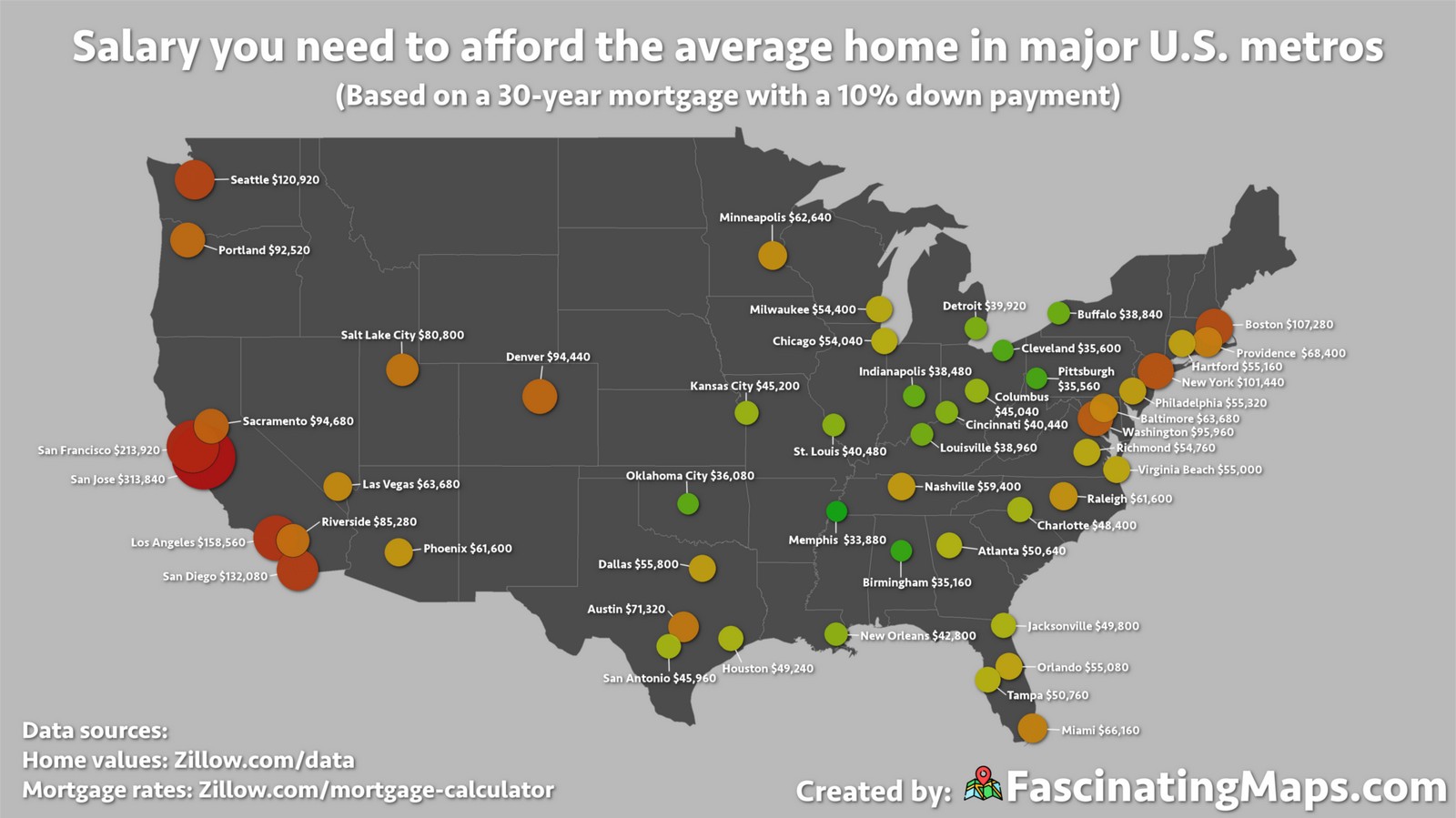 The salary you need to afford the average home in your U.S. state